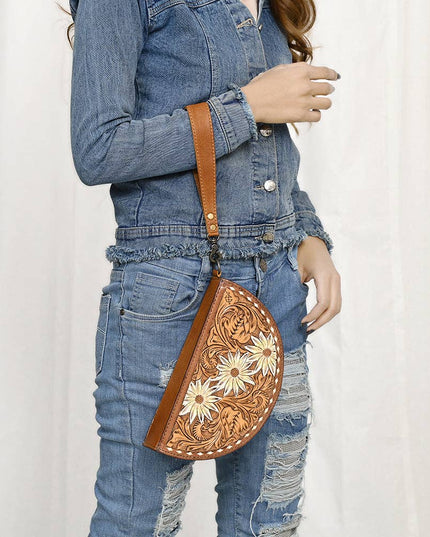 ADBG1433A Taco Hand Tooled Genuine Western Leather Women Bag