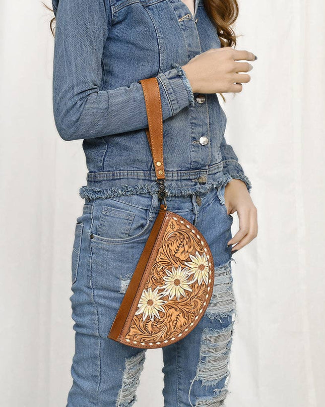 ADBG1433A Taco Hand Tooled Genuine Western Leather Women Bag