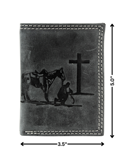 Men’s Tri-Fold Wallet with Cowboy Emboss ABMWVT 04