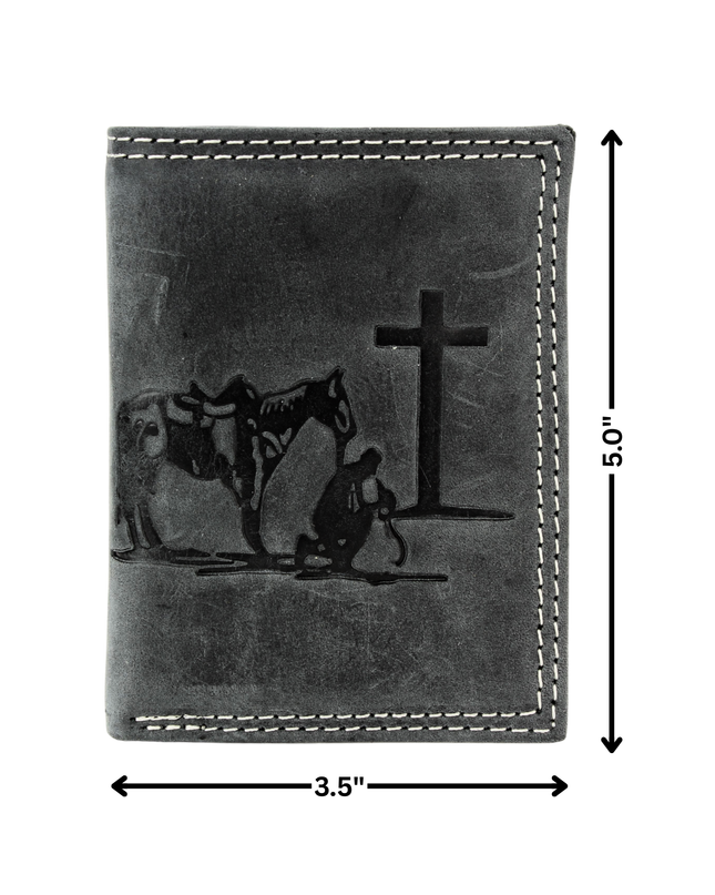 Men’s Tri-Fold Wallet with Cowboy Emboss ABMWVT 04
