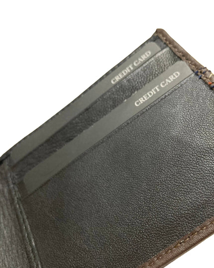 Contrast Stitch Bifold Wallet w/ Vanity Tray & Keychain