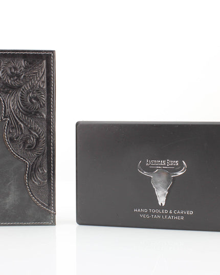 Oil Pull Up Tooled Leather Accent Rodeo Wallet ABW027