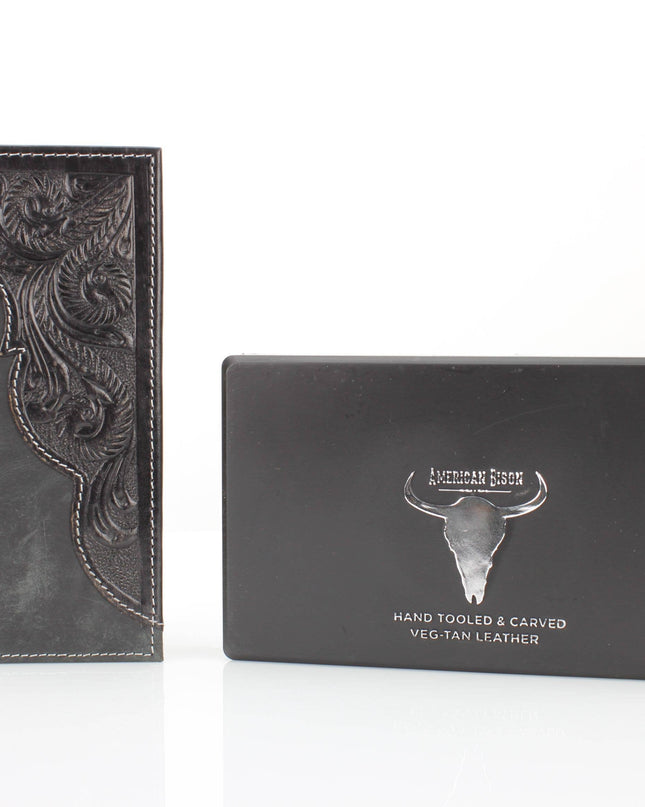Oil Pull Up Tooled Leather Accent Rodeo Wallet ABW027