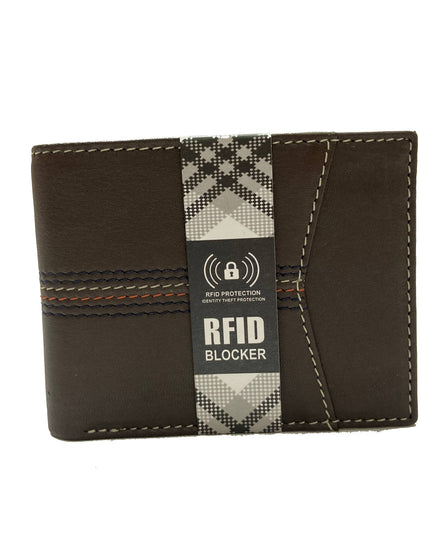 Contrast Stitch Bifold Wallet w/ Vanity Tray & Keychain