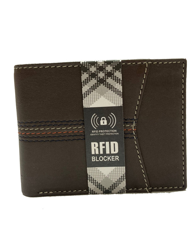 Contrast Stitch Bifold Wallet w/ Vanity Tray & Keychain
