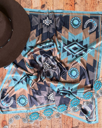 AVS-896 AZTEC PRINT SQUARE WILD RAG 36X36