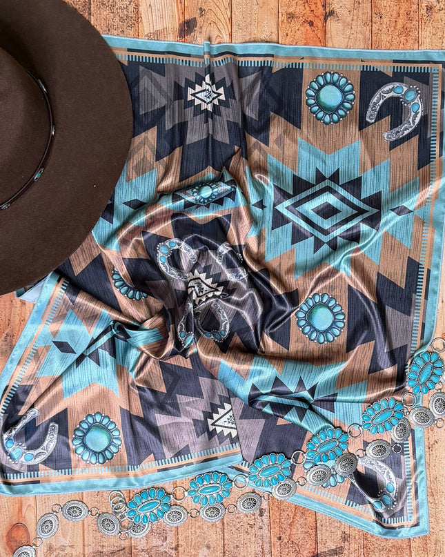 AVS-896 AZTEC PRINT SQUARE WILD RAG 36X36