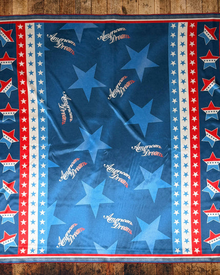 AVS-926 AMERICANA STARS PRINT SILK WILD RAG 36X36