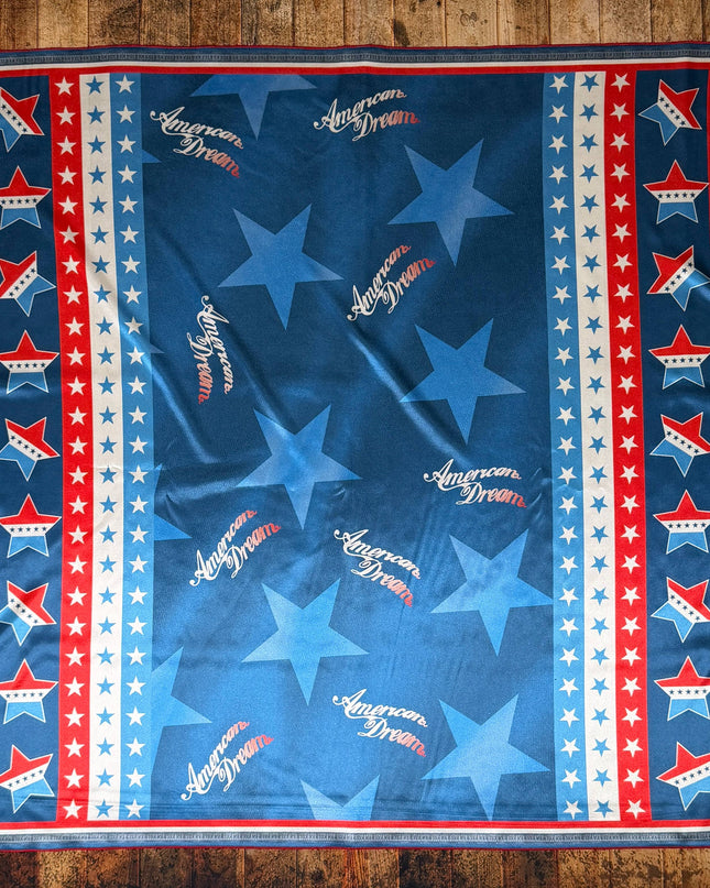 AVS-926 AMERICANA STARS PRINT SILK WILD RAG 36X36